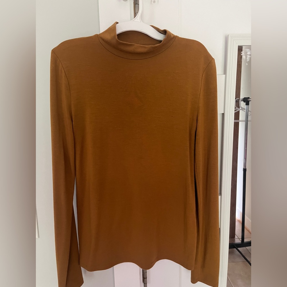 mustard mock turtle neck